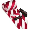 Hisdern Krawatten & Einstecktuch Set für Herren - Elegant Gepunktet, Rot