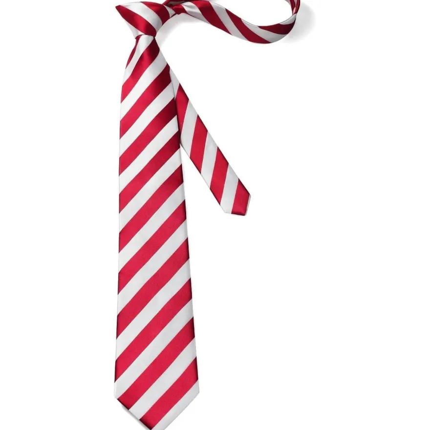 Hisdern Krawatten & Einstecktuch Set für Herren - Elegant Gepunktet, Rot