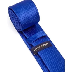 Hisdern Schmale Krawatte für Herren, Königsblau, 6cm Breite, klassisch und
