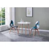 HJhomeheart 8er Set Esszimmerstühle Patchwork Stoff mit Massivholzbeinen, Blau