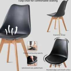 HJhomeheart Esszimmerstühle 6er Set, Skandinavische Küchenstühle in Lederoptik