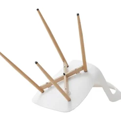 HJhomeheart Esszimmerstuhl 6er-Set, skandinavischer Stil, weiß mit natürlichen