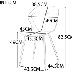 HJhomeheart Moderner Esszimmerstuhl 4er-Set, skandinavischer Stil, mit