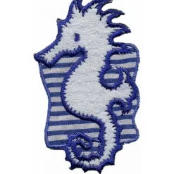 HKM 31211 Seepferdchen Bügelbild, Patch, Maritim Appilkation, ca. 7 x 4,4 cm