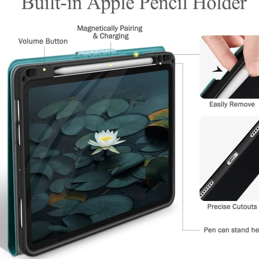 Hülle für iPad Air 11 2024, iPad Air 5./4. Gen. 10.9 mit Stifthalter Grün