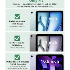 Hülle für iPad Air 11 Zoll 2024/2022/2020, Schlank TPU Schutzhülle Nachtgrün
