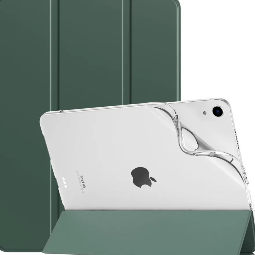Hülle für iPad Air 11 Zoll 2024/2022/2020, Schlank TPU Schutzhülle Nachtgrün
