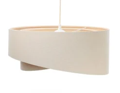 Hängeleuchte Boho 50 Metall Weiß Beige, Creme2 Lampenschirmhöhe 23 105