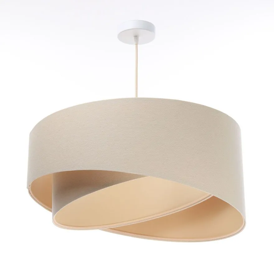 Hängeleuchte Boho 50 Metall Weiß Beige, Creme2 Lampenschirmhöhe 23 105