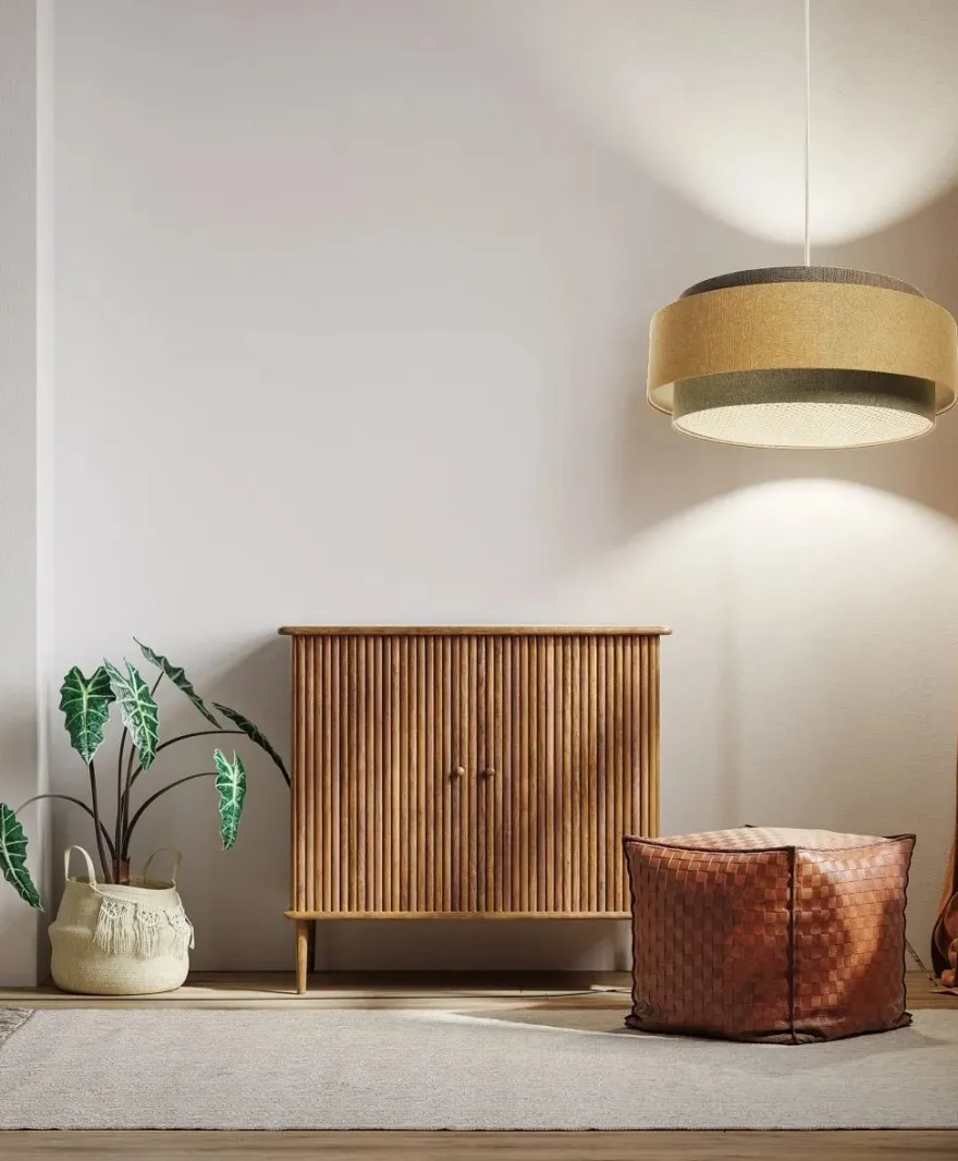 Hängeleuchte Doblo Rattan Elegant Graphitgrau, Beige-Braun, Graphitgrau