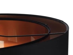 Hängeleuchte Duo ellegant 102 Metall Schwarz Lampenschirmhöhe 20 Schwarz, Kupfer 40