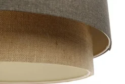 Hängeleuchte Duo XL Classic Elegant 40cm Graphitgrau, Beige-Braun