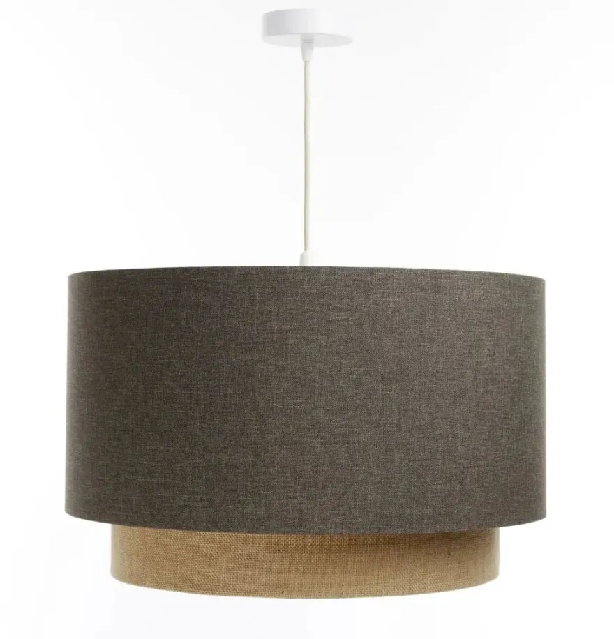 Hängeleuchte Duo XL Classic Elegant 40cm Graphitgrau, Beige-Braun