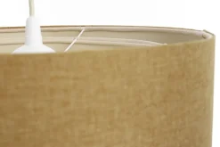 Hängeleuchte Duo XL Rattan Elegant 50cm Senfgelb, Vintage-Creme