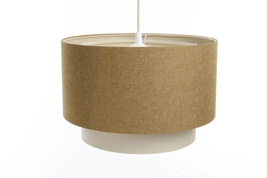 Hängeleuchte Duo XL Rattan Elegant 50cm Senfgelb, Vintage-Creme