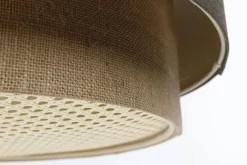 Hängeleuchte Duo XL Rattan Elegant 50cm Graphitgrau, Beige-Braun