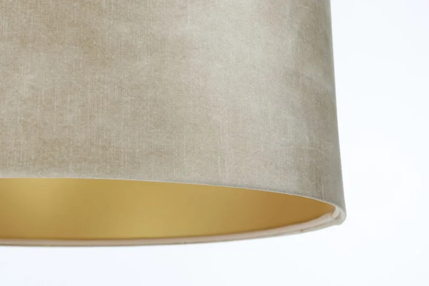 Hängeleuchte Glamour Metall Weiß Lampenschirmhöhe 25 50 107 Beige, Gold