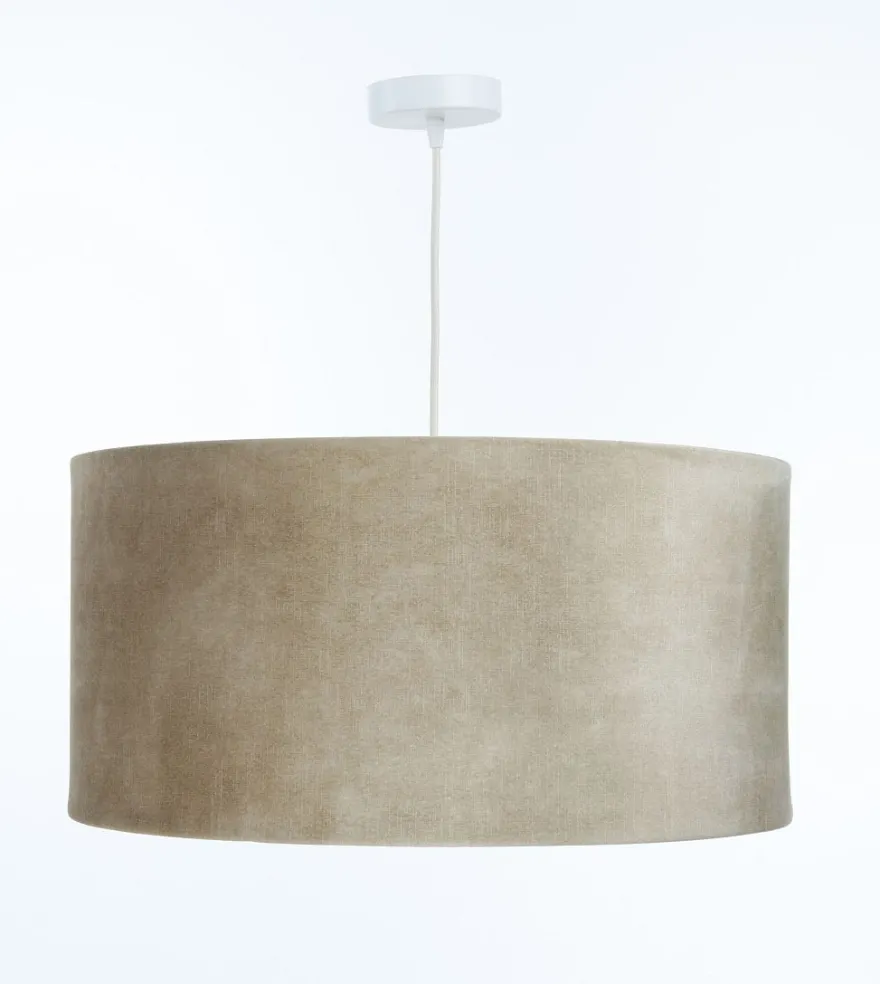 Hängeleuchte Glamour Metall Weiß Lampenschirmhöhe 25 50 107 Beige, Gold