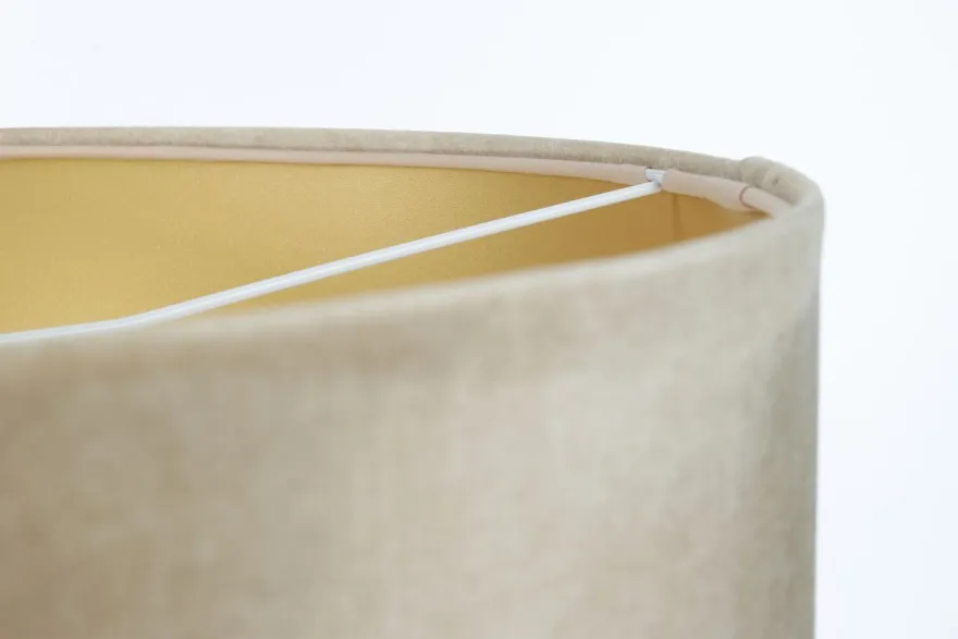 Hängeleuchte Glamour Metall Weiß Lampenschirmhöhe 25 50 107 Beige, Gold