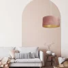 Hängeleuchte Glamour Metall Weiß Rosa gepudert, Gold 40 102 Lampenschirmhöhe 20