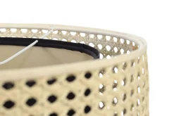Hängeleuchte Rattan Metall Weiß Lampenschirmhöhe 25 107 40 Creme, Schwarz