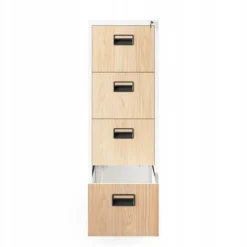 Hängeregistraturschrank Hängeregisterschrank 132x46x62 cm Weiß-Holzoptik