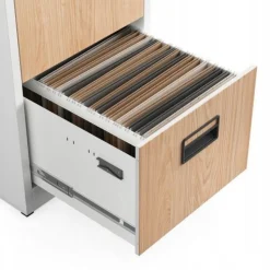 Hängeregistraturschrank Hängeregisterschrank 132x46x62 cm Weiß-Holzoptik