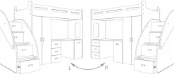 Hochbett Etagenbett Spielbett Kinderbett mit Matratze und Schublade 200x80 cm