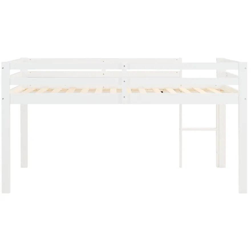 Hochbett 90x200 cm Stockbett Kinderbett Holz Kiefer Vorhang Turm Tunnel pink Rutsc