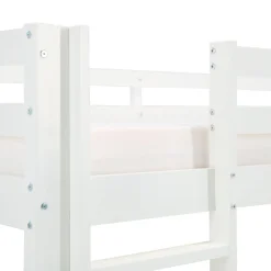Hochbett 90x200 cm Stockbett Kinderbett Holz Kiefer Vorhang Turm Tunnel pink Rutsc