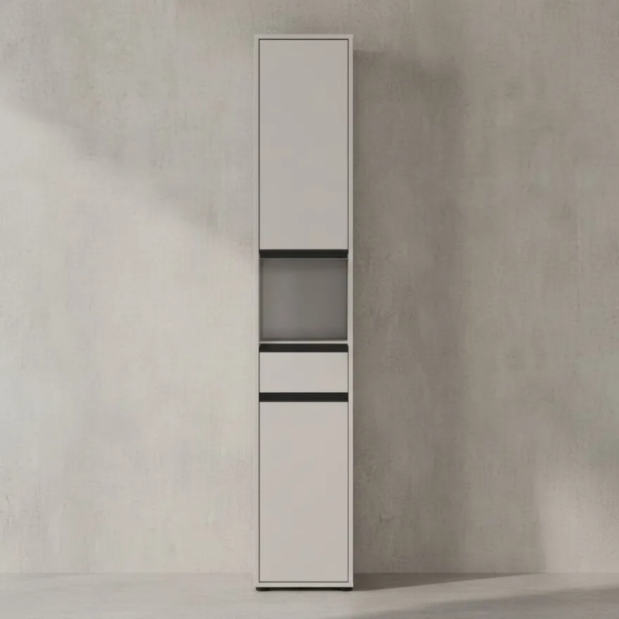Hochschrank Hamburg mit Schublade und Türen, Soft-Close, matt, 33x181x34 cm