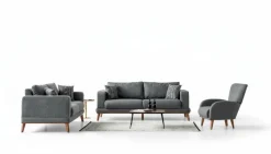 Hochwertige 3 + 3 + 1 Sofagarnitur Stilvolles Design für Komfort & elegantes Wohnen