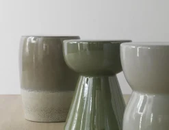 Hocker aus Keramik, grün