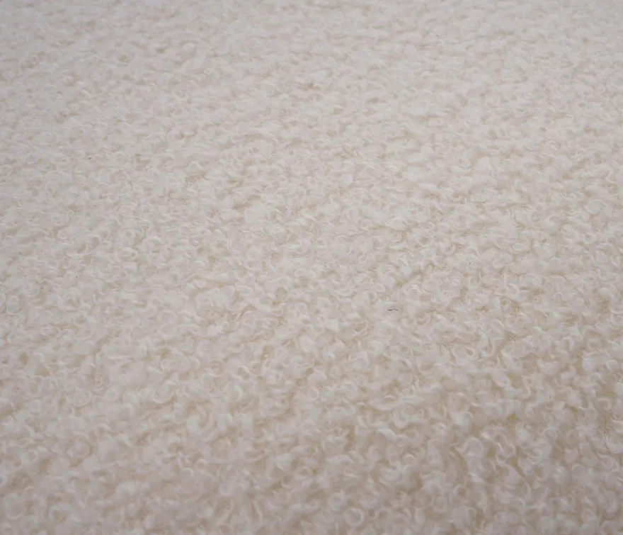 Hocker HWC-Q49, Sitzhocker Polsterhocker Pouf, Stoff/Textil Bouclé (200g/m²) 55cm