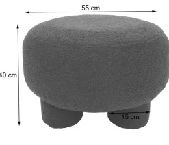 Hocker HWC-Q49, Sitzhocker Polsterhocker Pouf, Stoff/Textil Bouclé (200g/m²) 55cm