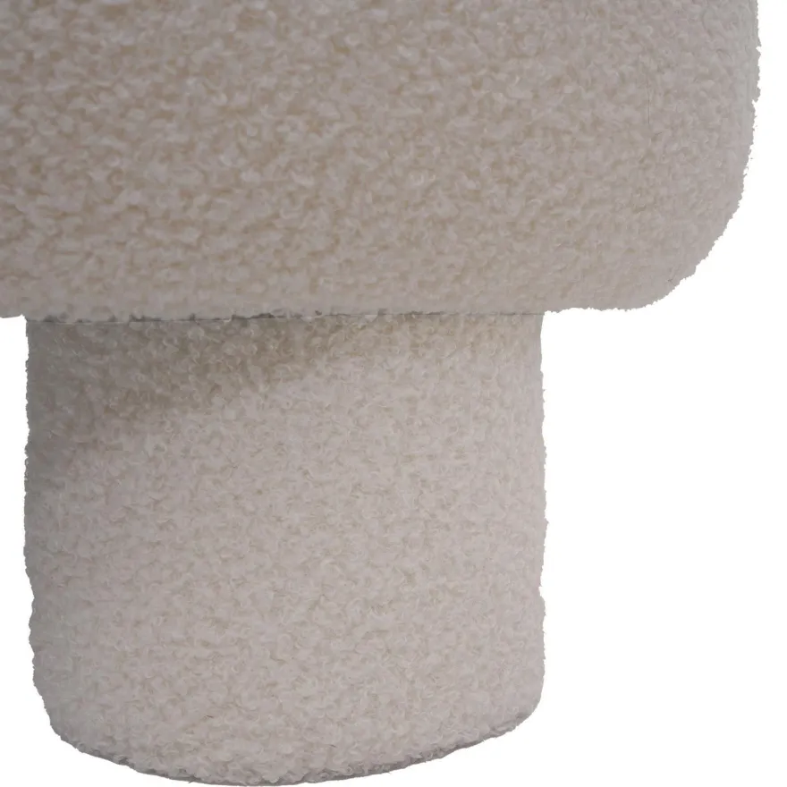 Hocker HWC-Q49, Sitzhocker Polsterhocker Pouf, Stoff/Textil Bouclé (200g/m²) 55cm