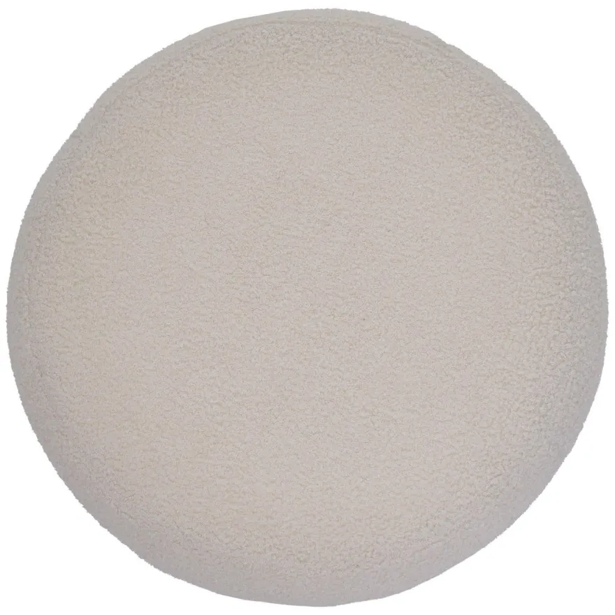 Hocker HWC-Q49, Sitzhocker Polsterhocker Pouf, Stoff/Textil Bouclé (200g/m²) 55cm