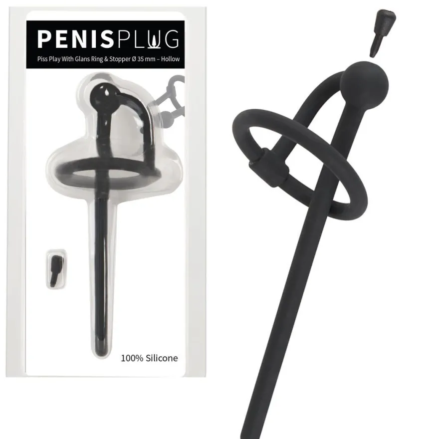 Hohler Silikon Penis-Plug Eichelring NS-Spiele Dilator Männer Sex-Spielzeug