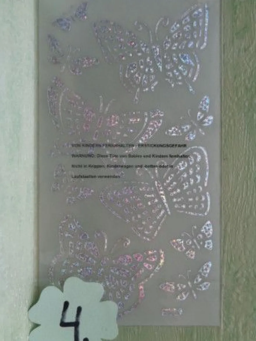 Hologramm -Metallic- Effekt Stickerbogen Tiere Schmetterlinge Bogen je 17x10 cm