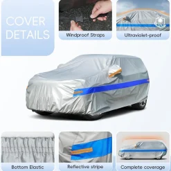 Holthly SUV Autoabdeckung A8 (bis 460 cm) Wasserdicht Atmungsaktiv, UV-Schutz