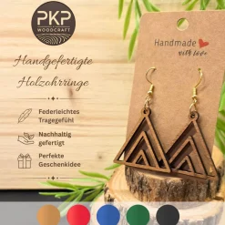Holzohrringe Handgefertigt