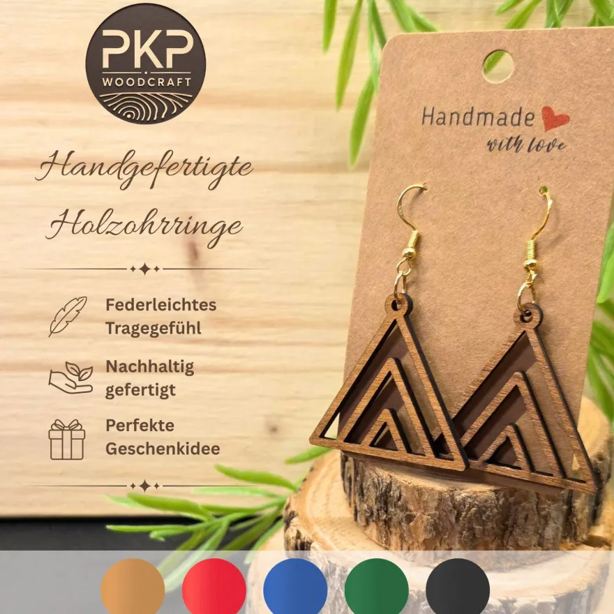 Holzohrringe Handgefertigt