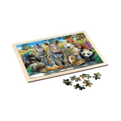 Holz-Rahmenpuzzle - Exotic Wildlife - Wildtiere