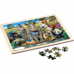Holz-Rahmenpuzzle - Exotic Wildlife - Wildtiere
