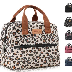 Homespon Isolierte Lunchtasche, Leopardenmuster, Wasserdicht, Große Kapazität