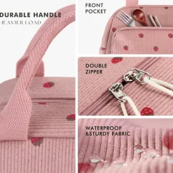 Homespon Isolierte Lunchtasche für Damen und Herren, Tragbare Kühltasche für