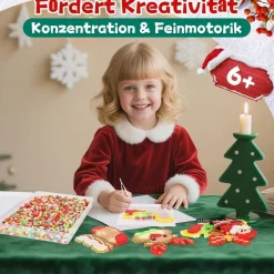 Homgaty 5000 Stück Bügelperlen Weihnachten 5mm mit Steckplatte und Zubehör für