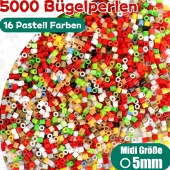 Homgaty 5000 Stück Bügelperlen Weihnachten 5mm mit Steckplatte und Zubehör für