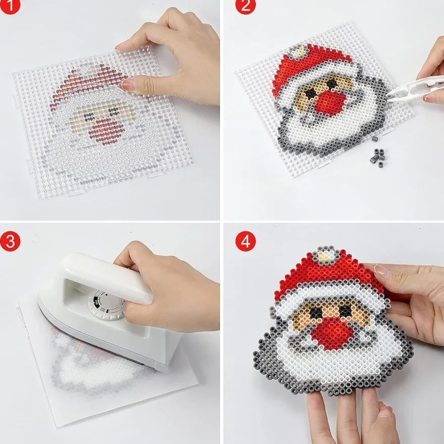 Homgaty 5000 Stück Bügelperlen Weihnachten 5mm mit Steckplatte und Zubehör für