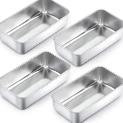 Homikit Kastenform 4er-Set, Edelstahl Brotbackform Königskuchenform, Rechteckig